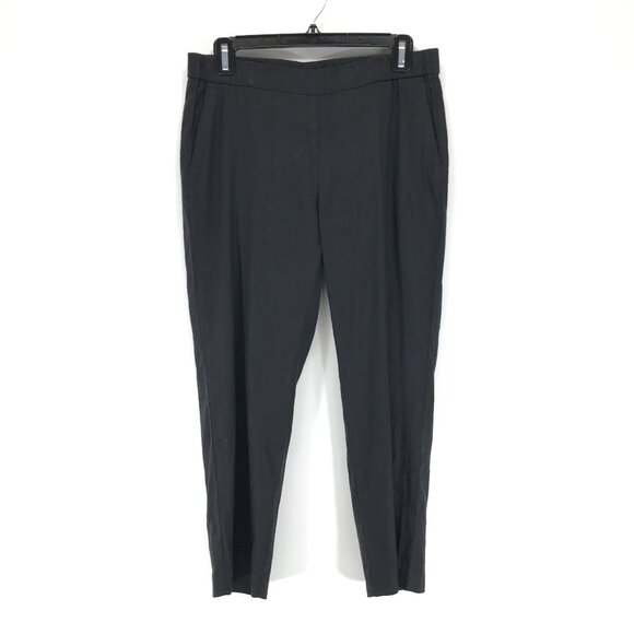 J. Jill Linen Stretch Slim Leg Pants Women's Small Petite Black Pockets Cropped - Picture 1 of 10